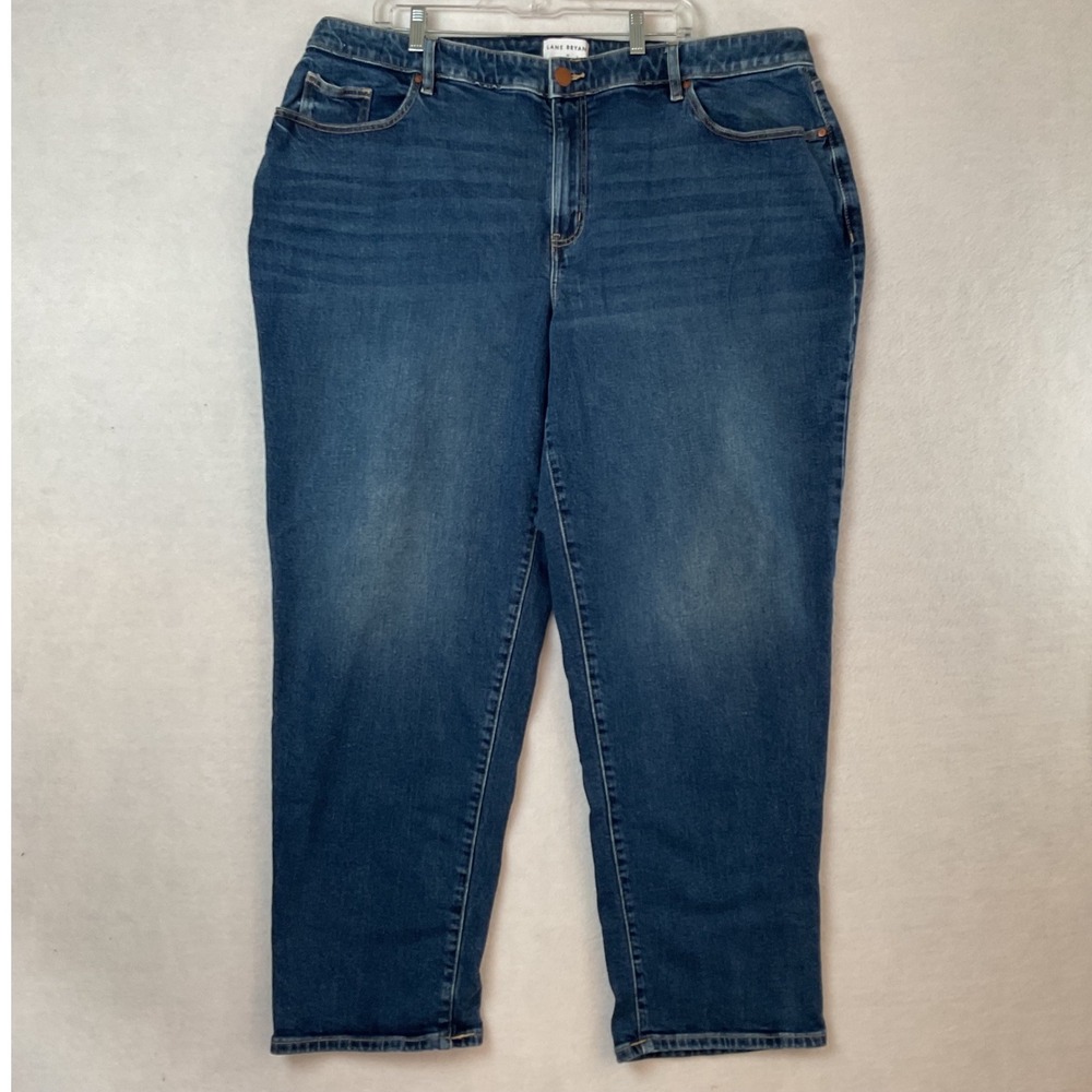 Lane Bryant Womens Size 22 Medium Wash Straight Leg High Rise Denim Jeans Blue